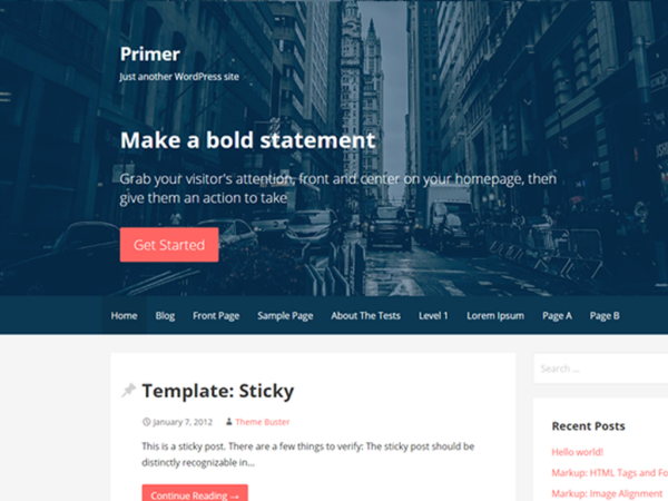 Primer AMP valid WordPress theme